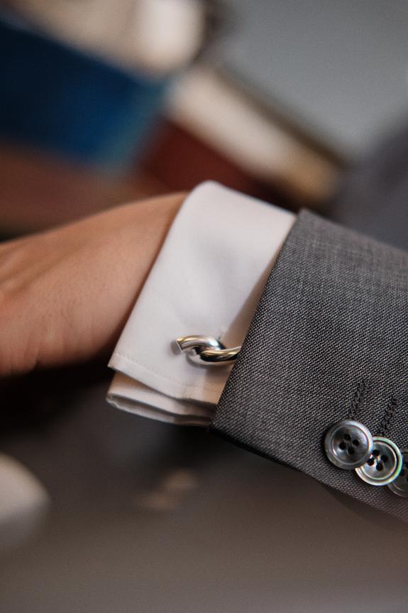 Josephine Studio Rose Cufflinks Silver-4