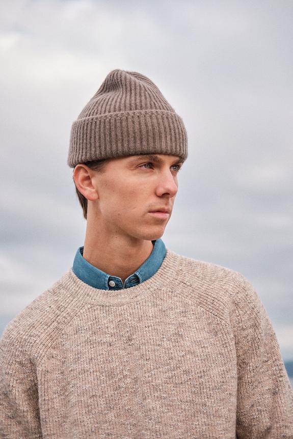 Yacaia Merino Cash Beanie Brown-2