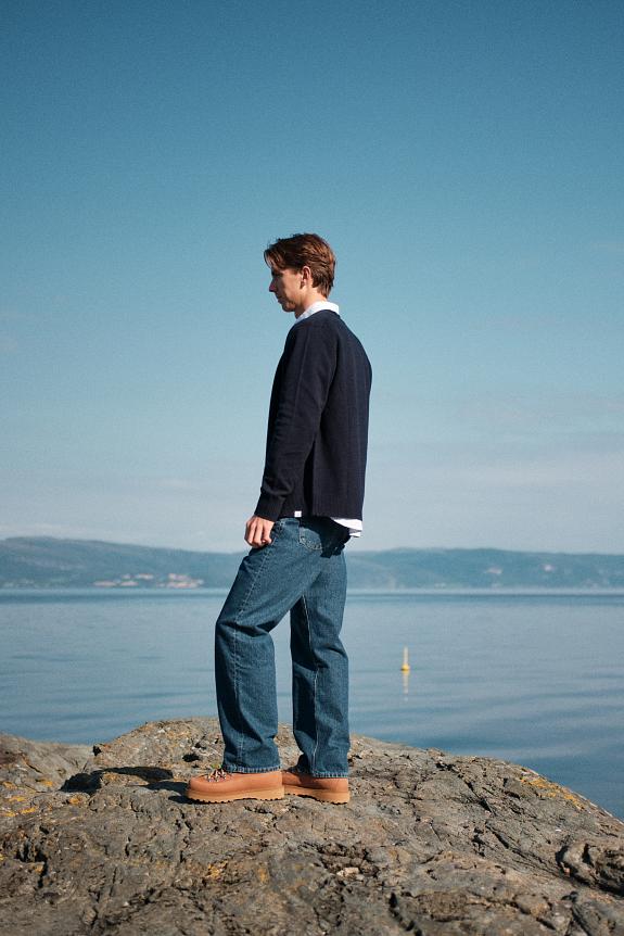 Norse Standard Merino Lambswool Cardigan Dark Navy