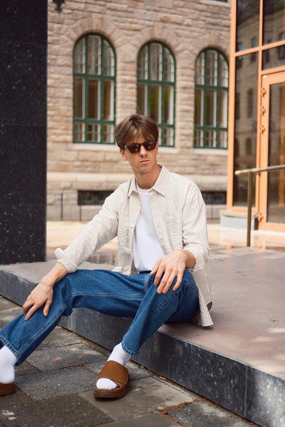 Norse Projects Ole Oversized Striped Shirt Chestnut-6