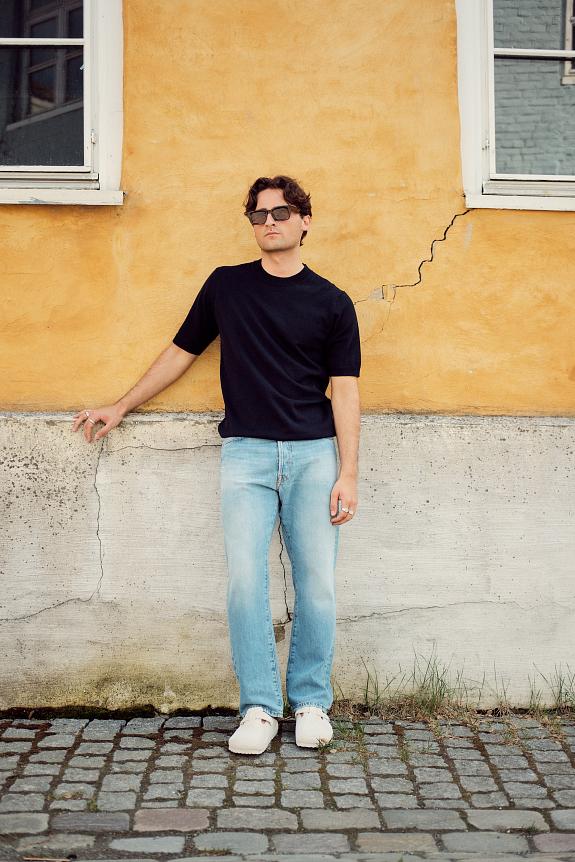 Norse Projects Rhys Cotton Linen T-Shirt Dk Navy-3
