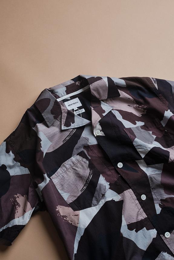 Norse Projects Mads Relaxed Camo Shirt SS Espresso