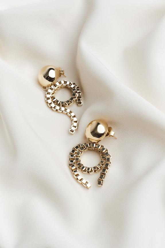 PEARL OCTOPUSS.Y Chain Loop Earrings Gold-2