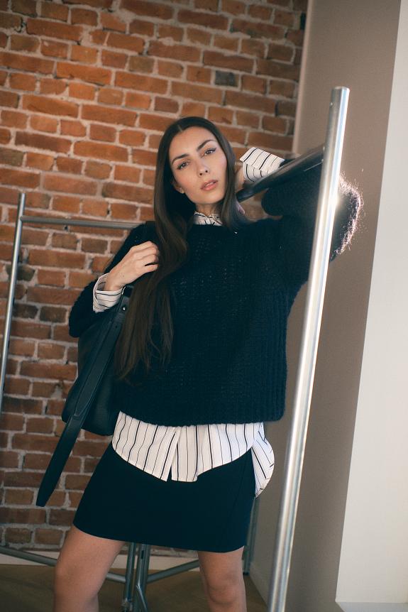 Toteme Puffed Knit Black 