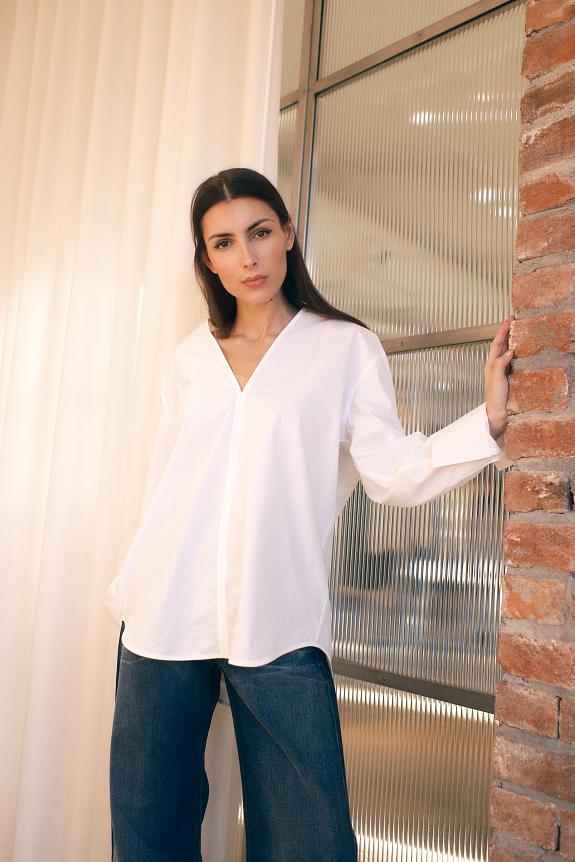 Toteme V-Neck Shirt White-1