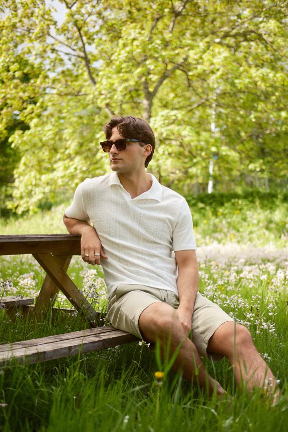 Oscar Jacobson Connor Structured Poloshirt Snow White-4