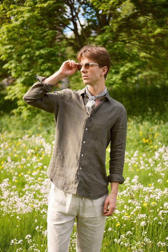 Onesto Linen Shirt Dk. Green-5