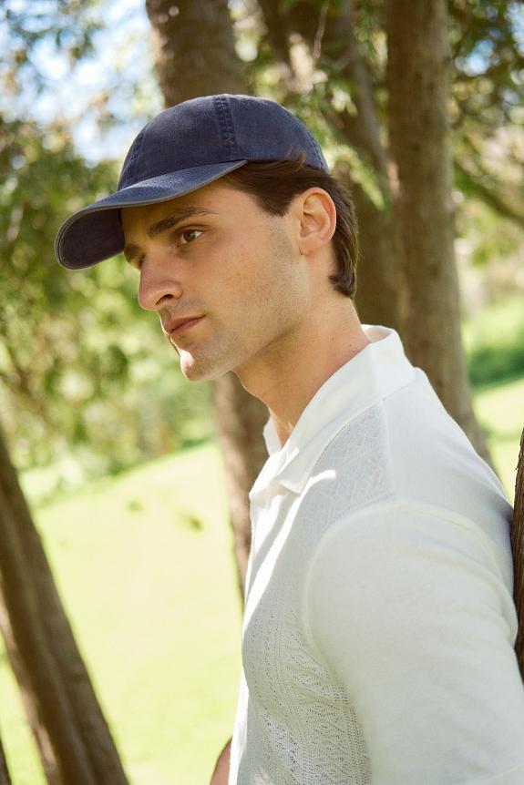 Varsity Headwear Navy Washed Cotton Soft Front