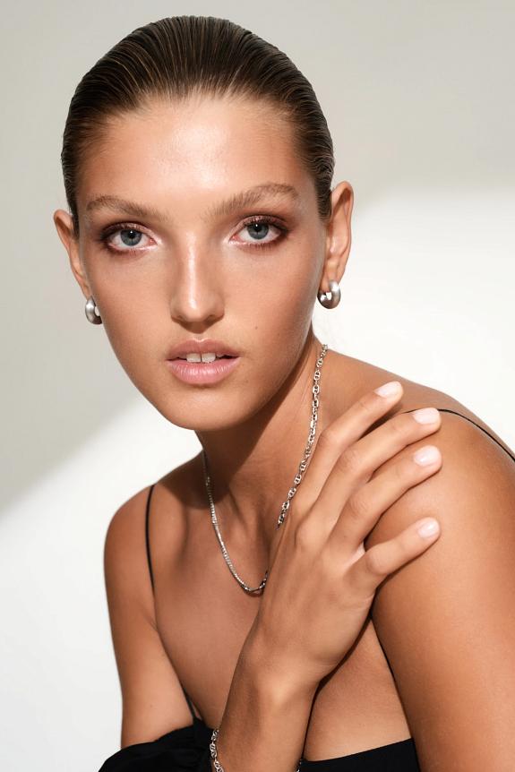 Tom Wood Chunky Hoops Satin Small Silver