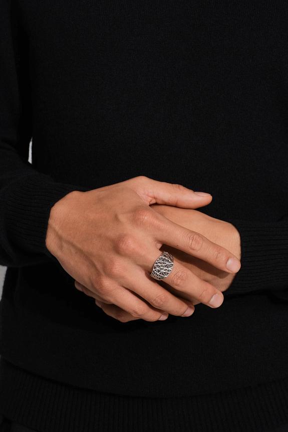 Tom Wood Mesh Ring M Silver-3