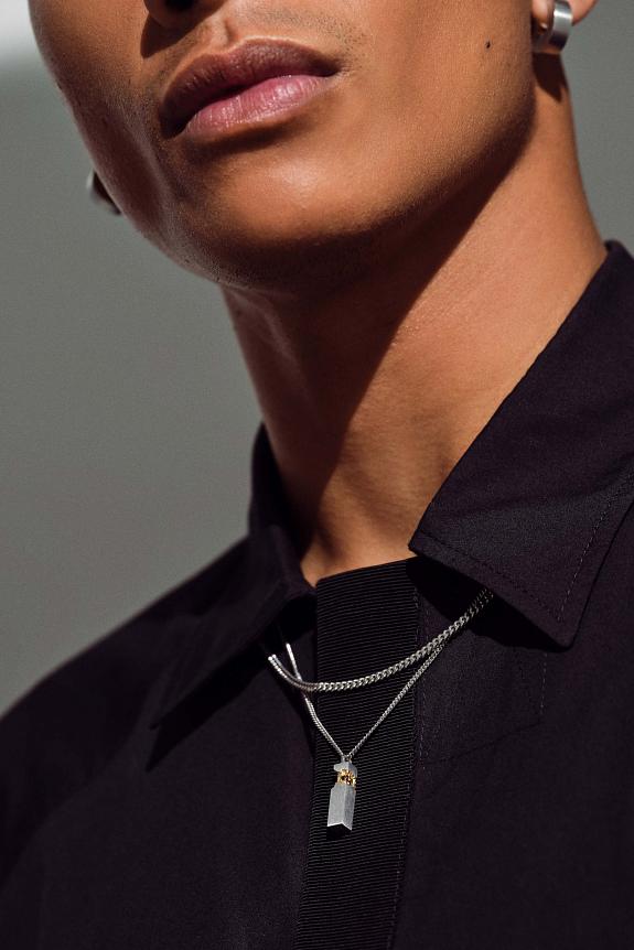 Tom Wood Mined Cube Pendant Black Diamond-2