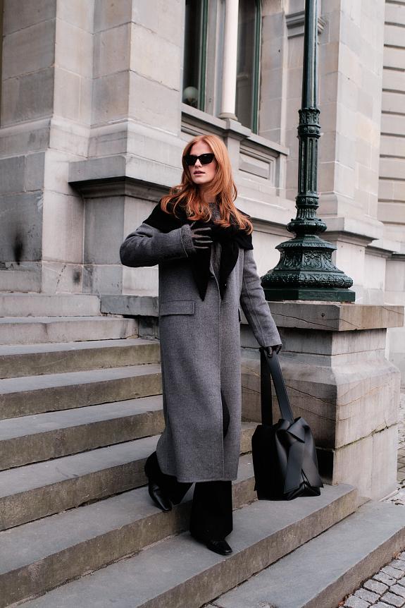 Toteme Classic Doublé Coat Mid Grey Melange