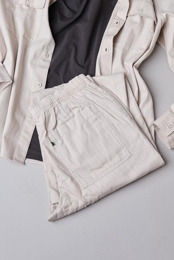 Wood Wood WWLax Herringbone Trousers Sand Grey-5