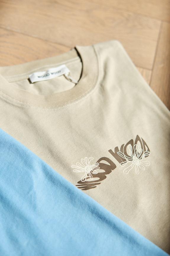 Wood Wood Bobby Flowers T-Shirt Taupe Beige