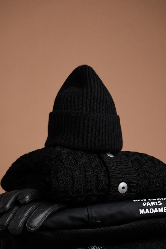 Yacaia Merino Cash Beanie Black-3