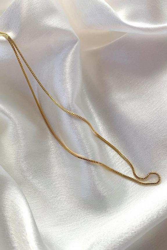 Crystal Haze Box Chain 40cm Necklace Gold-2