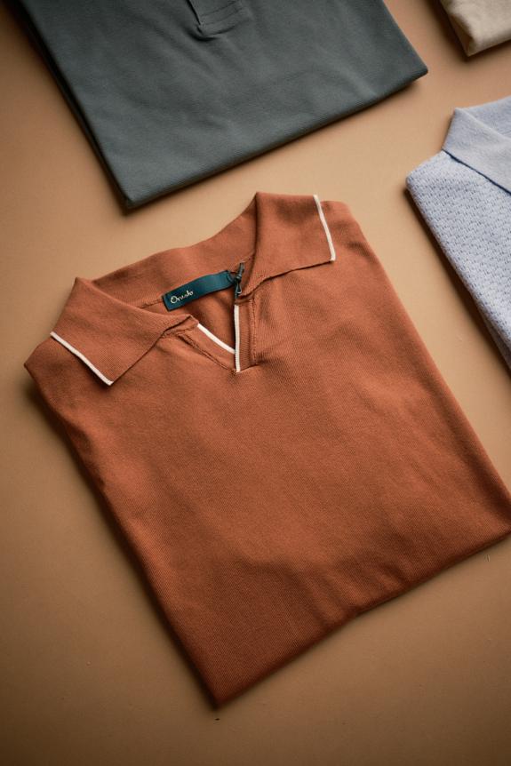 Onesto Contrast Polo Shirt Ocra-5