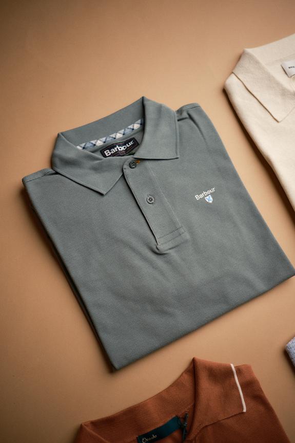 Barbour Tartan Pique Polo Shirt Vintage Teal-5