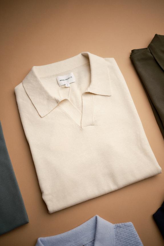 Norse Projects Leif Cotton Linen Polo Kit White-5