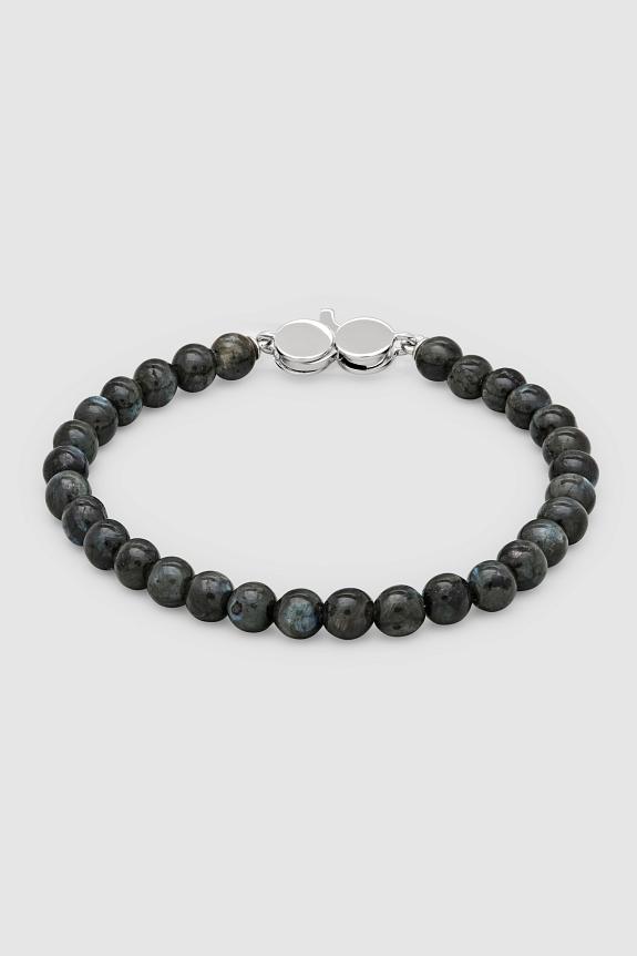Tom Wood Cove Bracelet Slim Black Larvikite