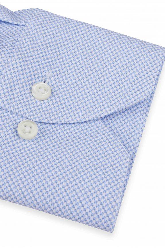 Stenströms Casual Light Blue Patterned Jersey Shirt Slim-2