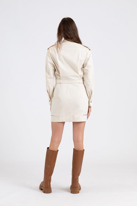 Victoria Beckham Zip Detail Utility Dress Off White-3