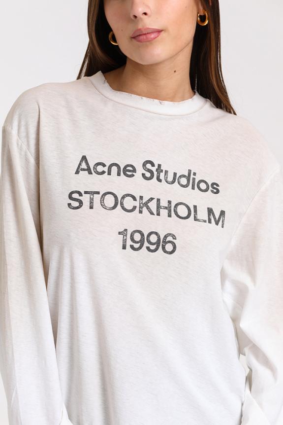 Acne Studios Logo Long Sleeve T-shirt Optic White FN-UX-TSHI000016-1