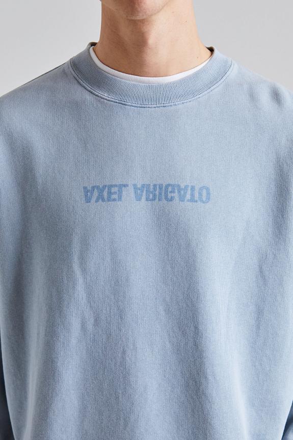 AXEL ARIGATO Distort Washed Sweatshirt Steel Blue-3