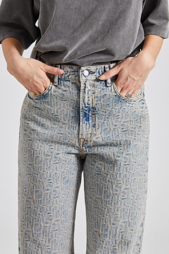 Acne Studios 2022 jeans full length, wide leg, Monogram Blue/Beige 