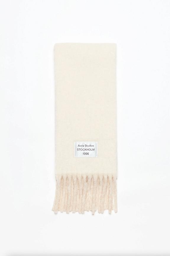 Acne Studios Fringed Scarf Logo Label FN-UX-SCAR000399 White/Beige