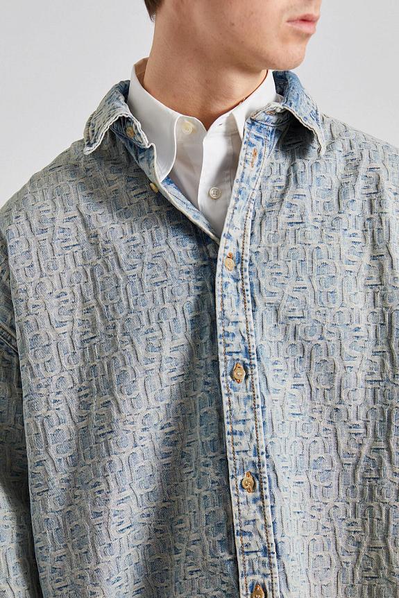 Acne Studios Denim Shirt - Relaxed Fit FN-UX-SHIR000042 Blue/Beige-8