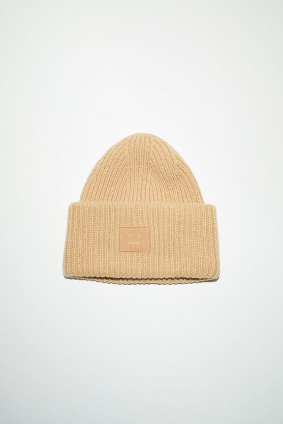 Acne Studios Large Face Logo Beanie FA-UX-HATS000063 Biscuit Beige