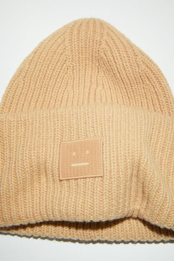 Acne Studios Large Face Logo Beanie FA-UX-HATS000063 Biscuit Beige-1