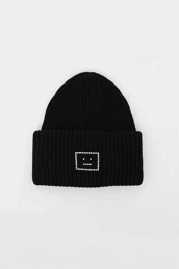 Acne Studios Embellished Face Logo Beanie FA-UX-HATS000226 Black