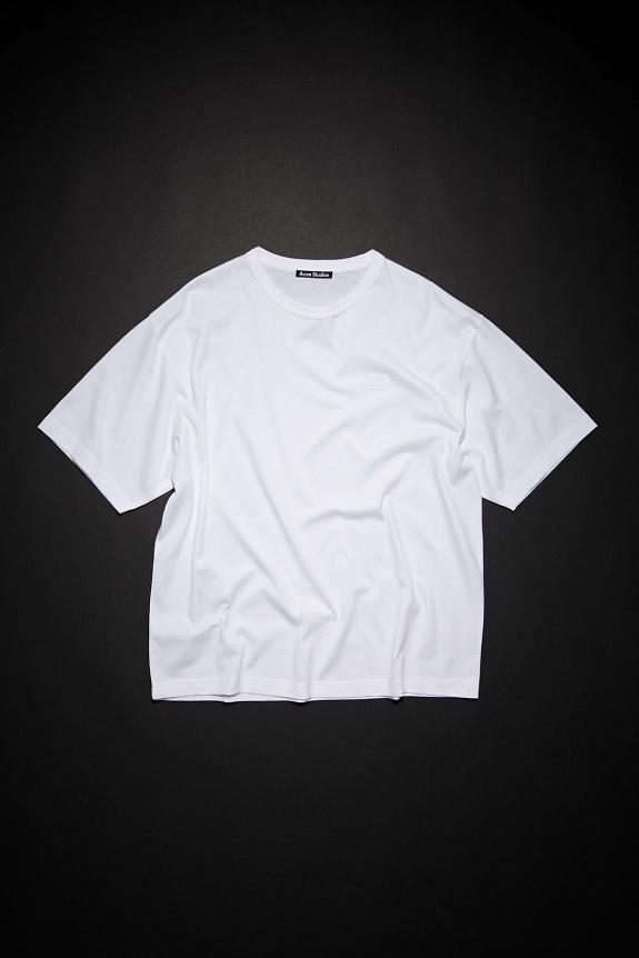 Acne Studios Crew Neck T-shirt Relaxed Fit Optic White FA-UX-TSHI000244-3