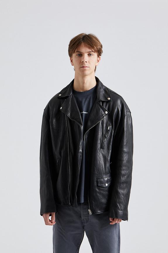 Distressed Leather Jacket Black FN-MN-LEAT000212 -3