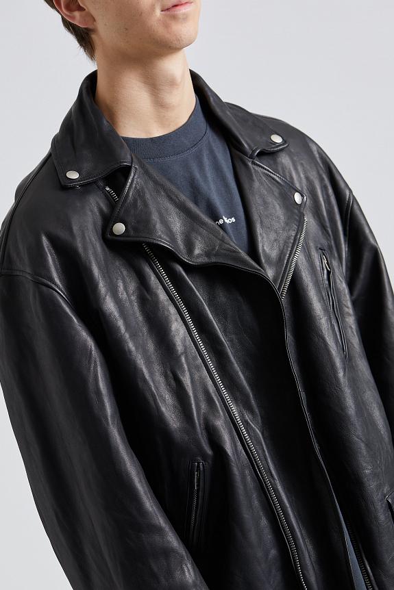 Distressed Leather Jacket Black FN-MN-LEAT000212 -6
