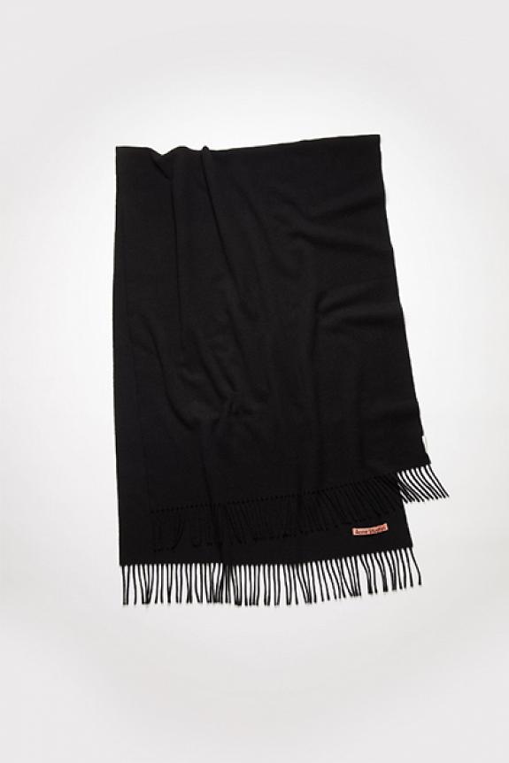 Acne Studios Fringe Wool Scarf Black FN-UX-SCAR000217 