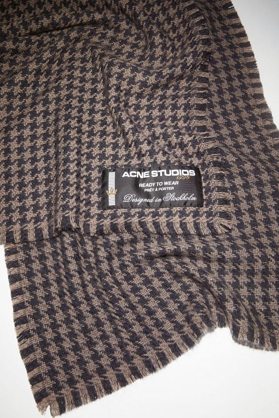 Acne Studios Houndstooth Wool Scarf Grey/Light Grey FN-UX-SCAR000300-2