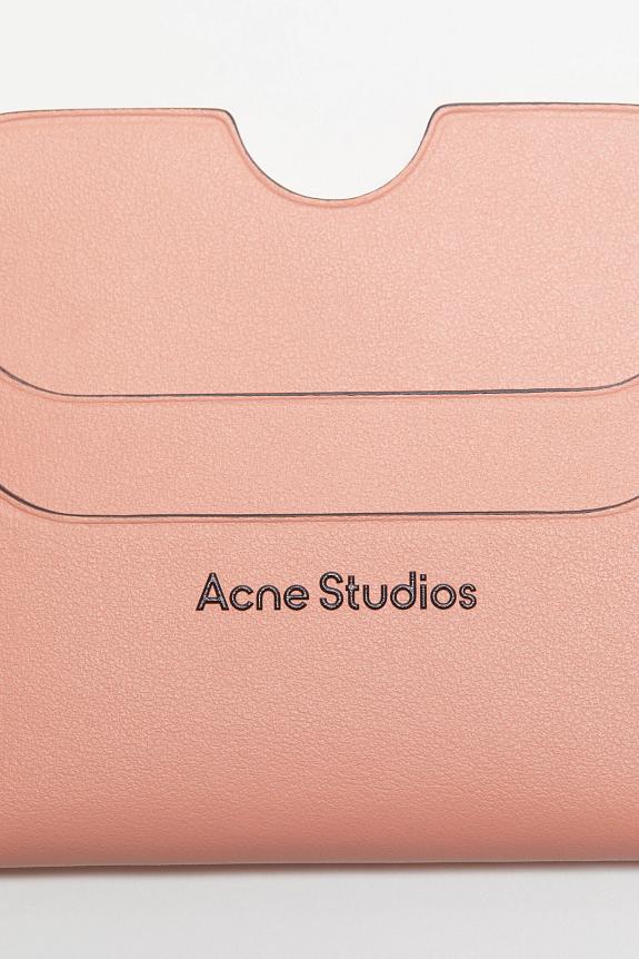 Acne Studios Leather Card Holder Salmon Pink FN-UX-SLGS000257