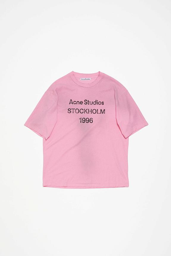 Acne Studios Logo T-shirt - Relaxed fit FN-UX-TSHI000013 Cotton Candy Pink-5