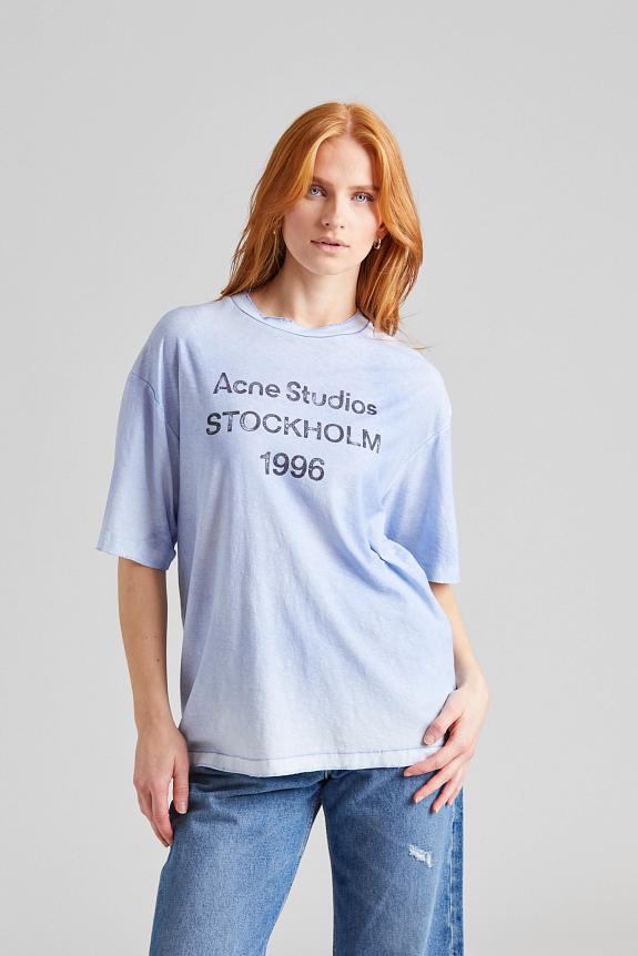 Acne Studios Logo T-shirt Relaxed Fit Dusty Blue FN-UX-TSHI000013