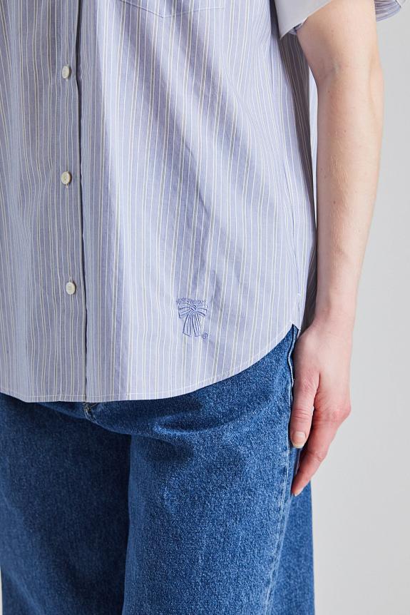 Acne Studios Short Sleeve Shirt Blue/White FN-WN-BLOU001135