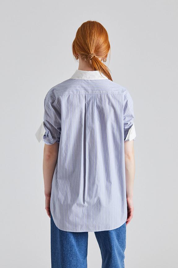 Acne Studios Short Sleeve Shirt Blue/White FN-WN-BLOU001135