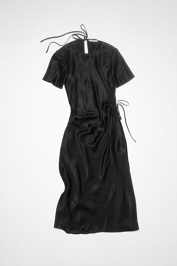 Acne Studios Satin Wrap Dress Black FN-WN-DRES000991 -5