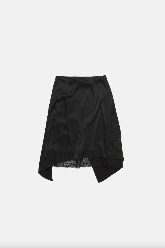 Acne Studios Layered satin skirt Black-1