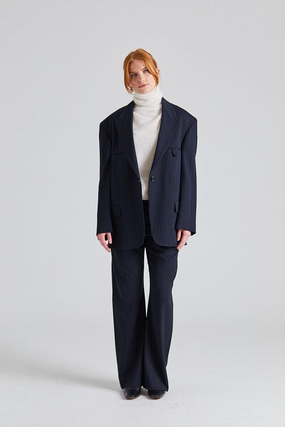 Acne Studios Single-Breasted Suit Jacket Navy Blue FN-WN-SUIT000613