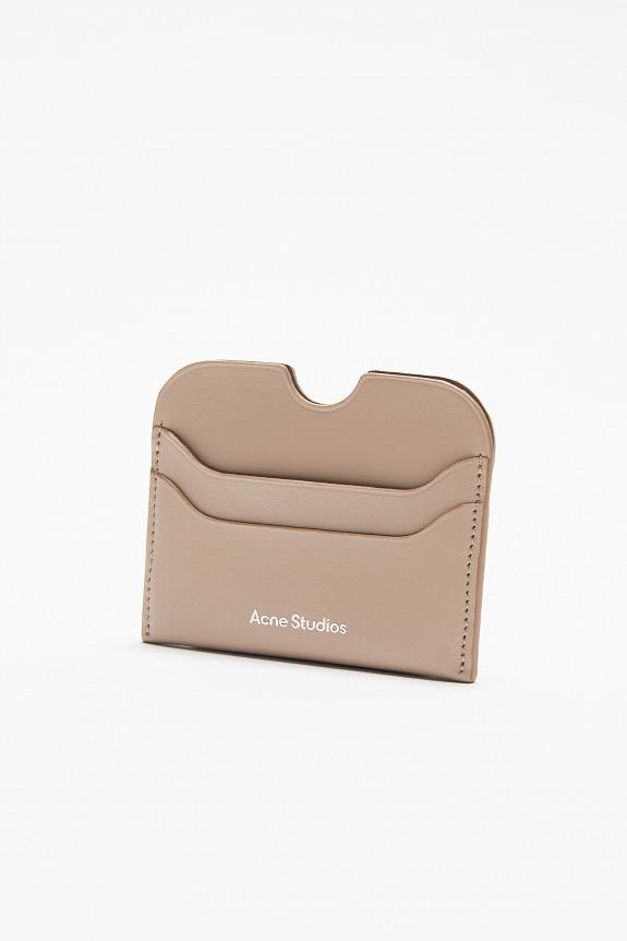 Acne Studios Leather Card Holder Taupe Beige FN-UX-SLGS000257-2
