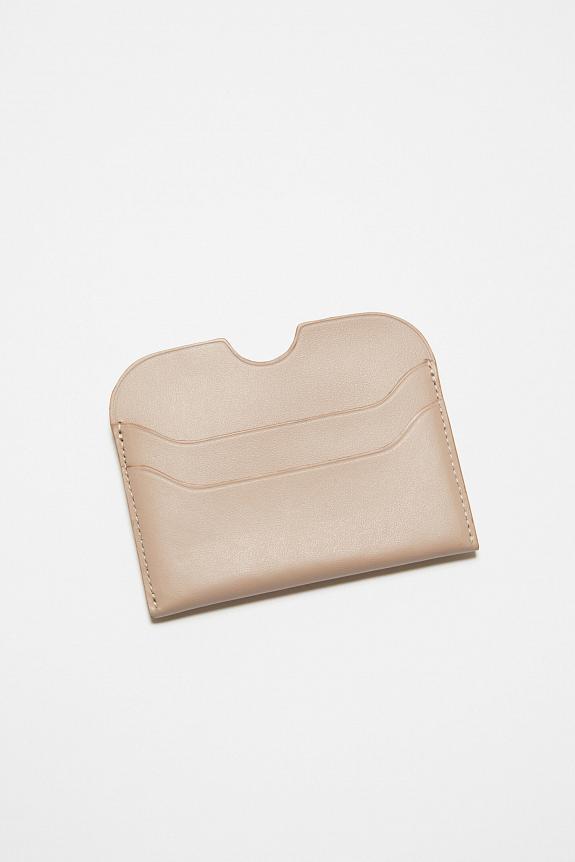 Acne Studios Leather Card Holder Taupe Beige FN-UX-SLGS000257-1