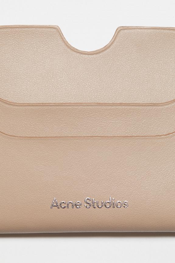 Acne Studios Leather Card Holder Taupe Beige FN-UX-SLGS000257-3